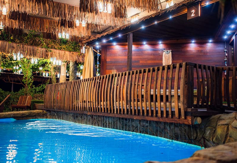 Heated saltwater pool